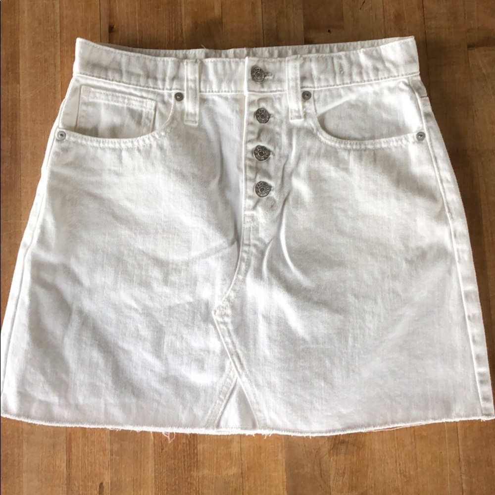 Madewell white denim miniskirt